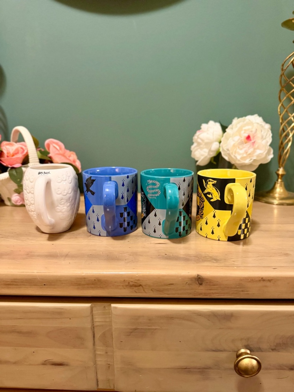 Harry Potter Mug Set Hedwig + Ravenclaw Slytherin Hufflepuff - Picture 2 of 11